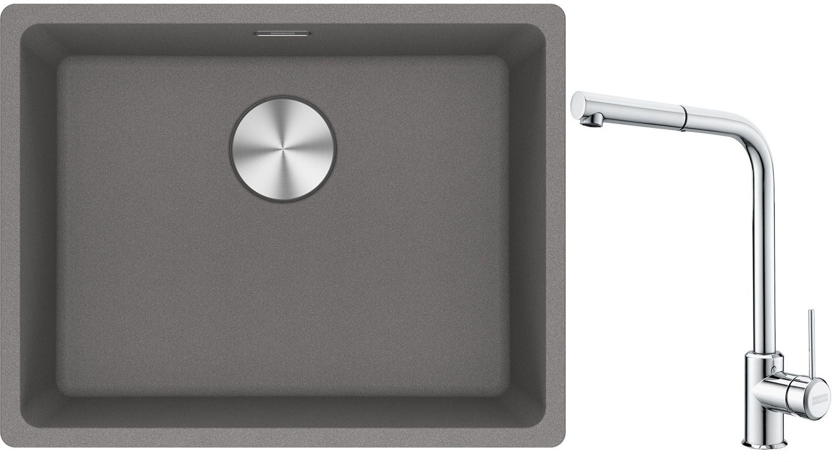 Set Granitspüle Franke Maris 125.0687.254, Küchenarmatur Franke Sirius Side 115.0668.280
