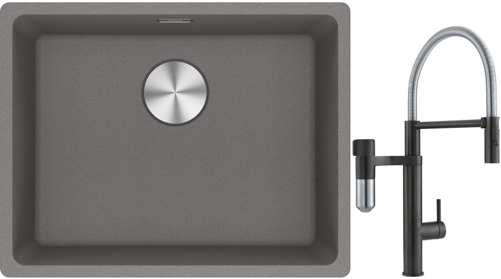 Set Küchenarmatur Franke Vital Semi-Pro 120.0621.313, Granitspüle Franke Maris 125.0687.254