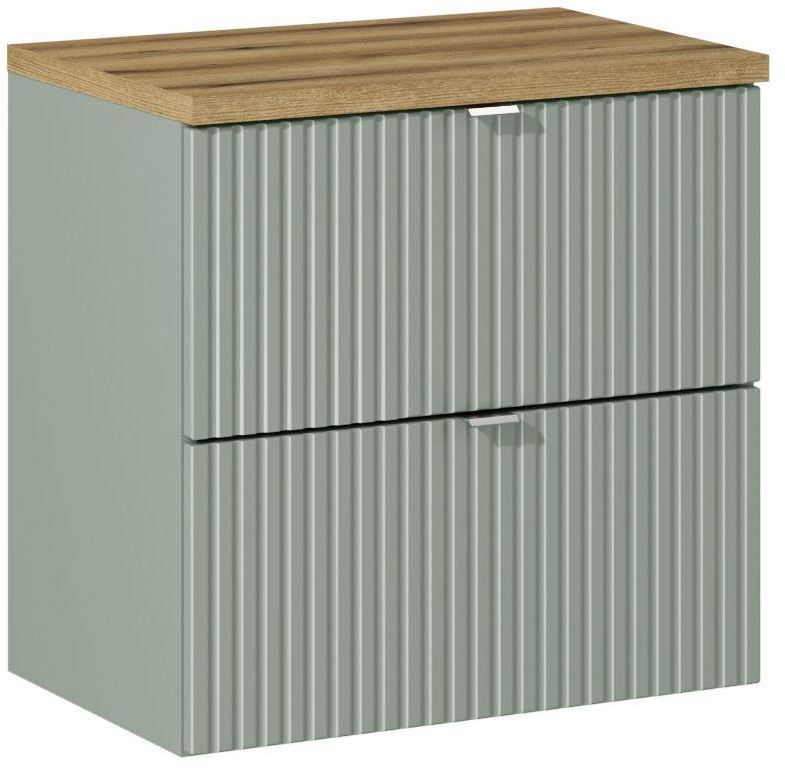 Set Kabinett Comad Line Reed Green LINE REED GREEN D 82-60-2S, Arbeitsplatte Comad Nova Oak NOVA OAK A 89-60