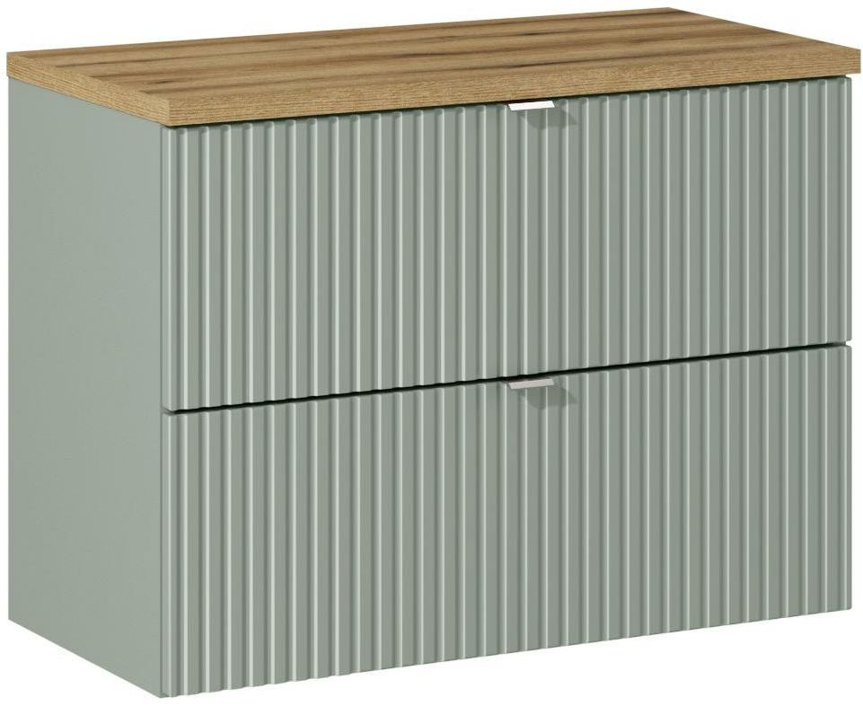 Set Kabinett Comad Line Reed Green LINE REED GREEN D 82-80-2S, Arbeitsplatte Comad Nova Oak NOVA OAK A 89-80