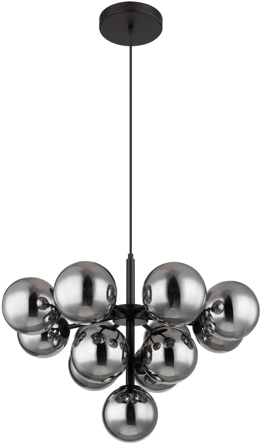 Globo Lighting Grappy Pendelleuchte x5 W schwarz-verraucht 56143-13