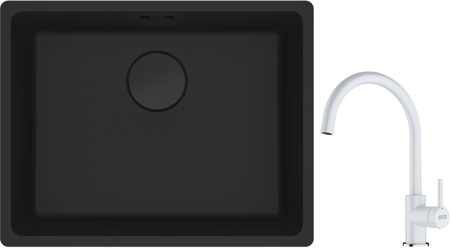 Set Granitspüle Franke Maris 125.0697.759, Küchenarmatur Franke Lina 115.0626.024