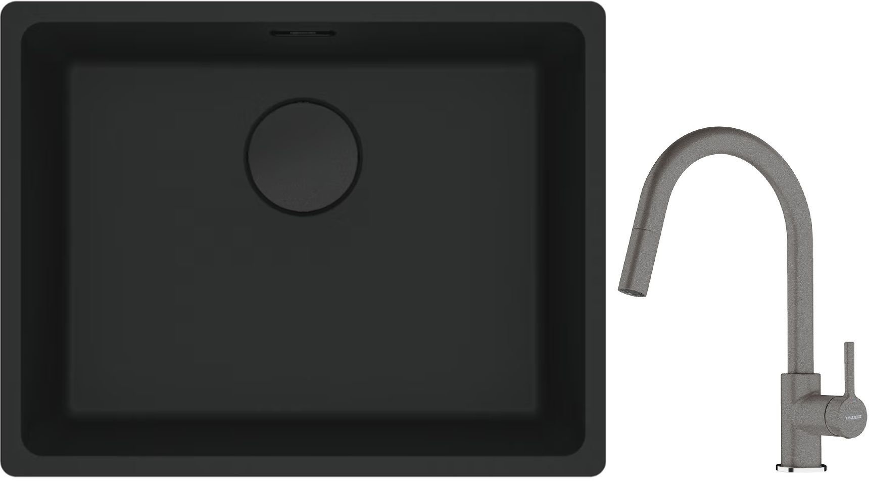 Set Granitspüle Franke Maris 125.0697.759, Küchenarmatur Franke Lina 115.0626.057