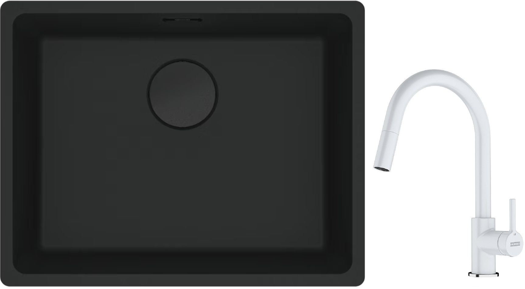 Set Granitspüle Franke Maris 125.0697.759, Küchenarmatur Franke Lina 115.0626.081