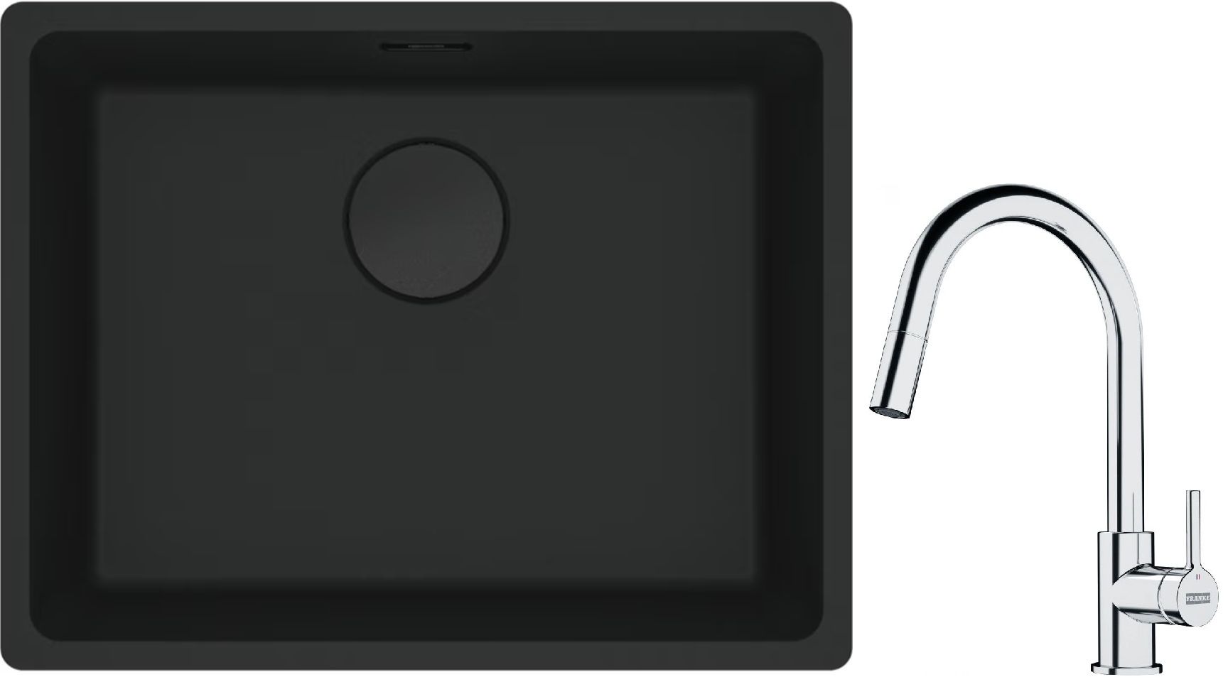 Set Granitspüle Franke Maris 125.0697.759, Küchenarmatur Franke Lina 115.0693.228