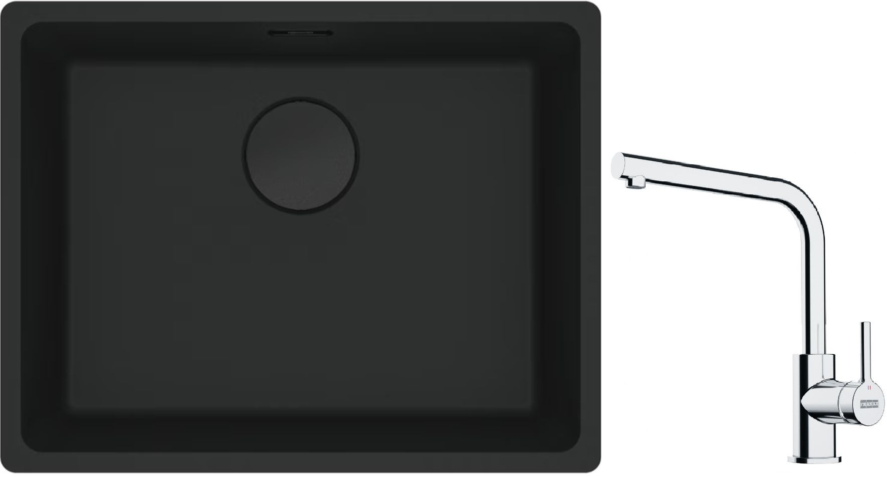 Set Granitspüle Franke Maris 125.0697.759, Küchenarmatur Franke Lina 115.0693.230