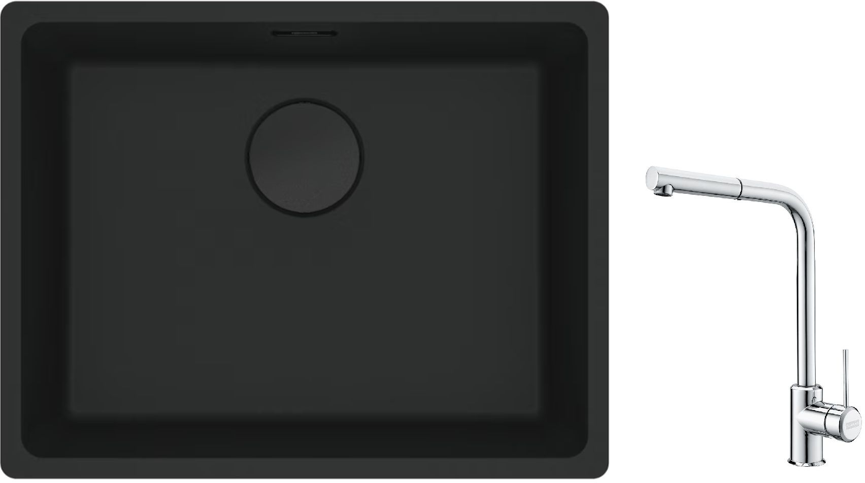 Set Granitspüle Franke Maris 125.0697.759, Küchenarmatur Franke Sirius Side 115.0668.280