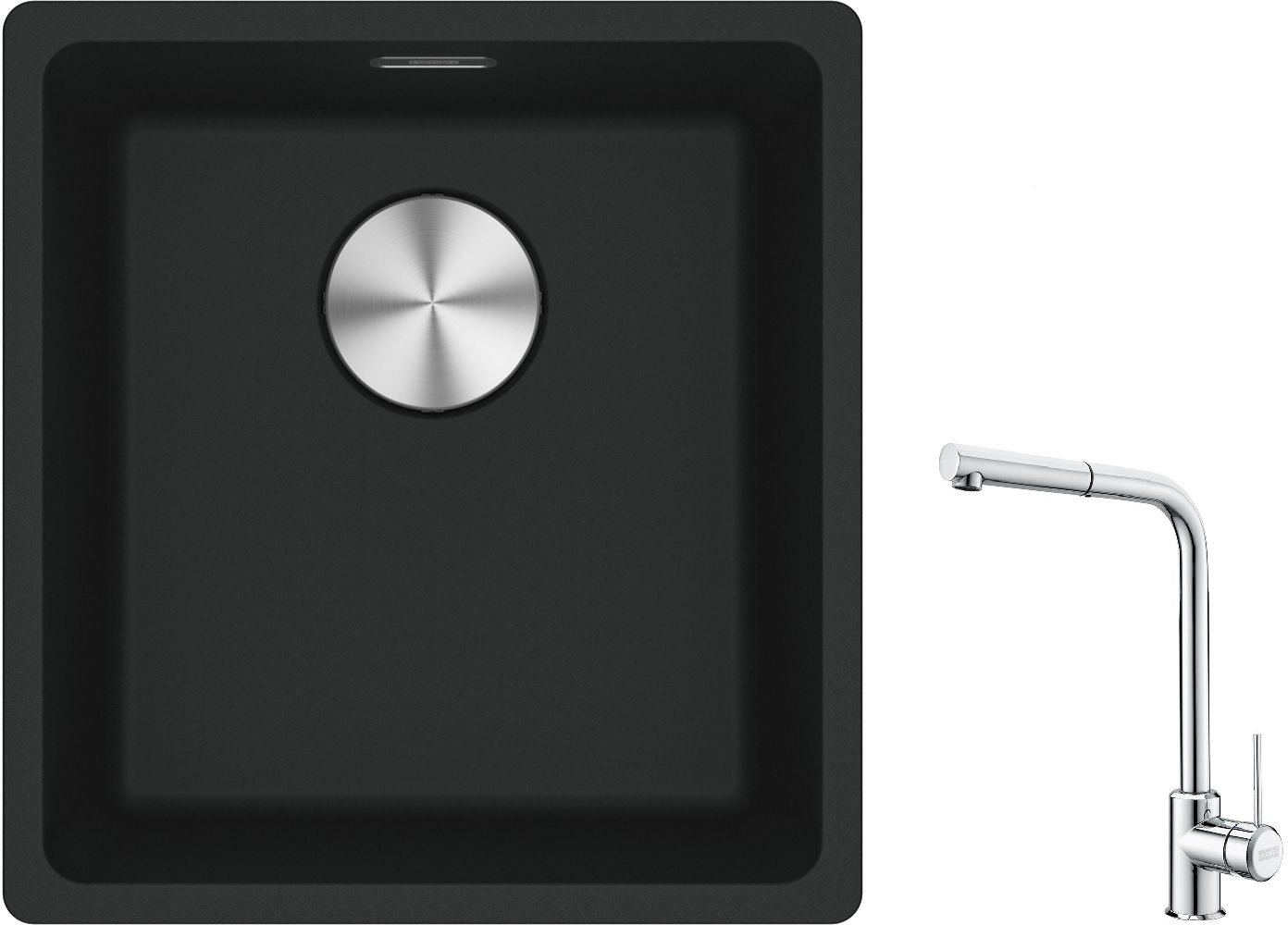 Set Granitspüle Franke Maris 125.0687.248, Küchenarmatur Franke Sirius Side 115.0668.280