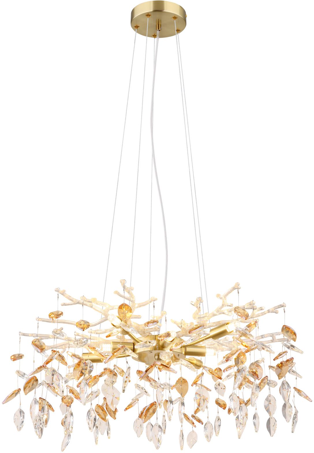 Globo Lighting Danna Pendelleuchte x8 W gold-bernstein 64132-8