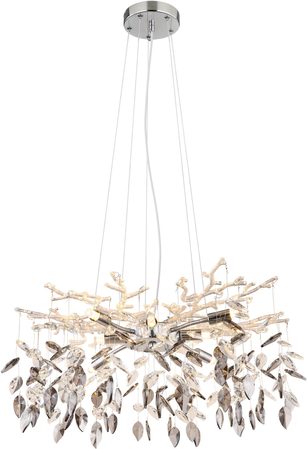 Globo Lighting Danna Pendelleuchte x8 W chrom-verraucht 64133-8