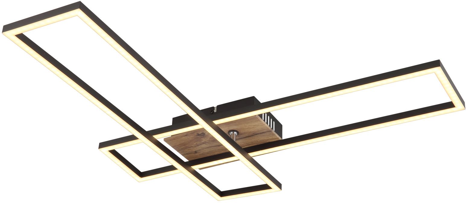 Globo Lighting Dakari Deckenlampe 1x30 W schwarz-holz 67208-30