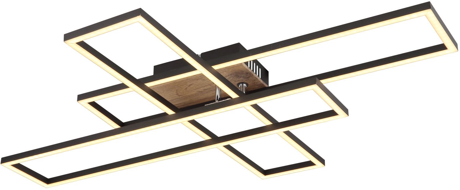 Globo Lighting Dakari Deckenlampe 1x40 W schwarz-holz 67208-40