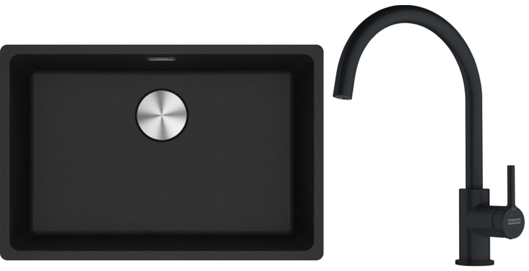 Set Granitspüle Franke Maris 125.0687.257, Küchenarmatur Franke Lina 115.0626.019
