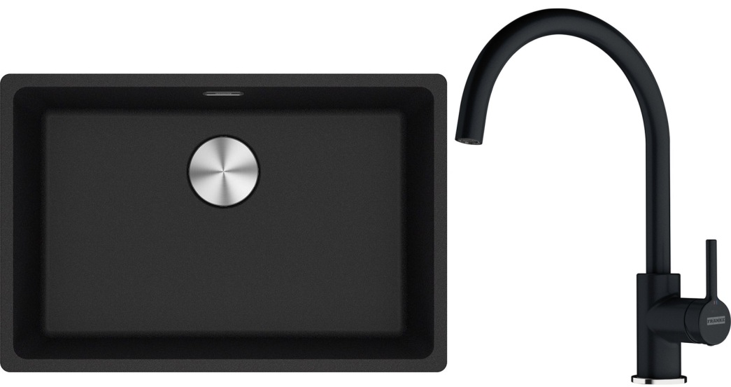 Set Granitspüle Franke Maris 125.0687.257, Küchenarmatur Franke Lina 115.0626.020