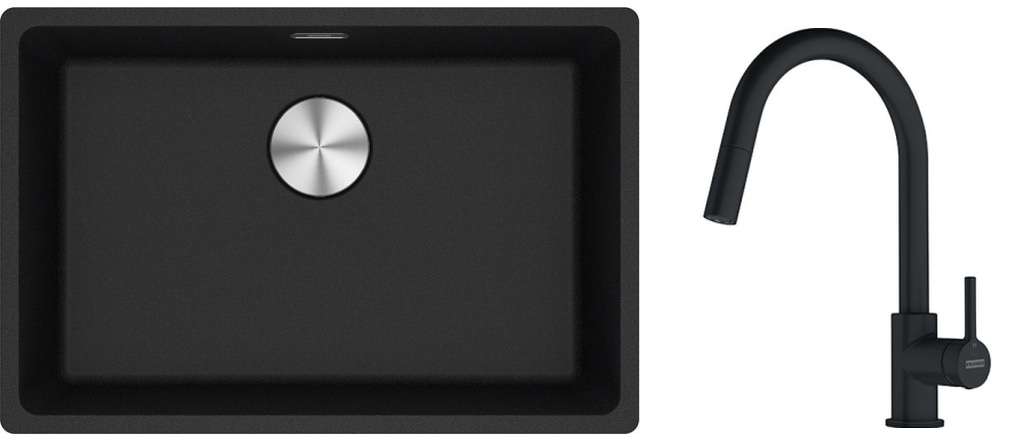 Set Granitspüle Franke Maris 125.0687.257, Küchenarmatur Franke Lina 115.0626.053