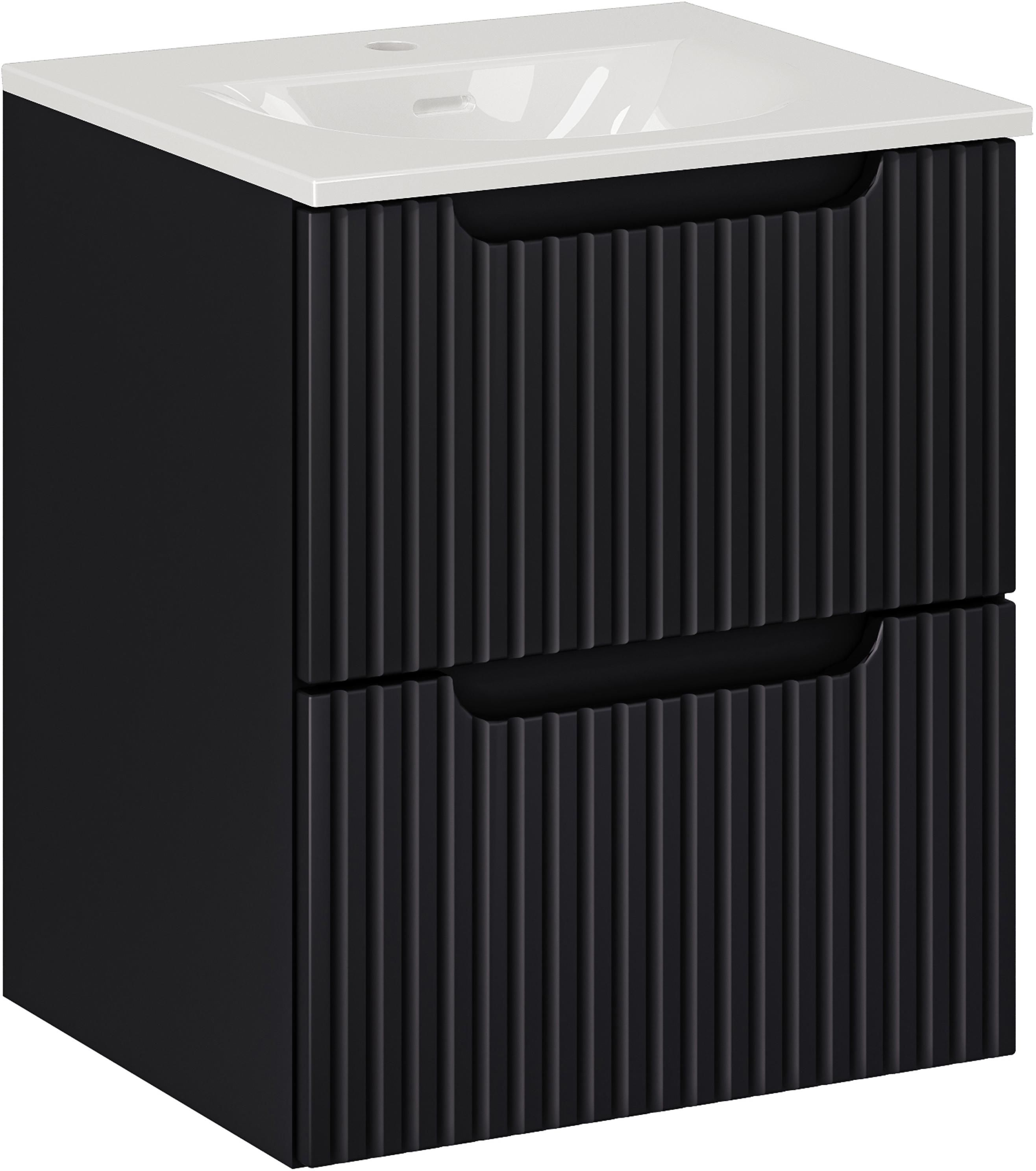 Set Kabinett Comad Nova Black NOVA BLACK D2 82-50-2S, Waschbecken Comad Sky 3 SKY 3 50CM DP (E-8099-3-50)