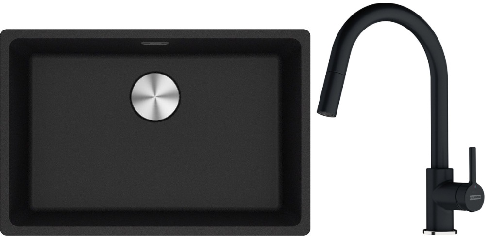 Set Granitspüle Franke Maris 125.0687.257, Küchenarmatur Franke Lina 115.0626.055