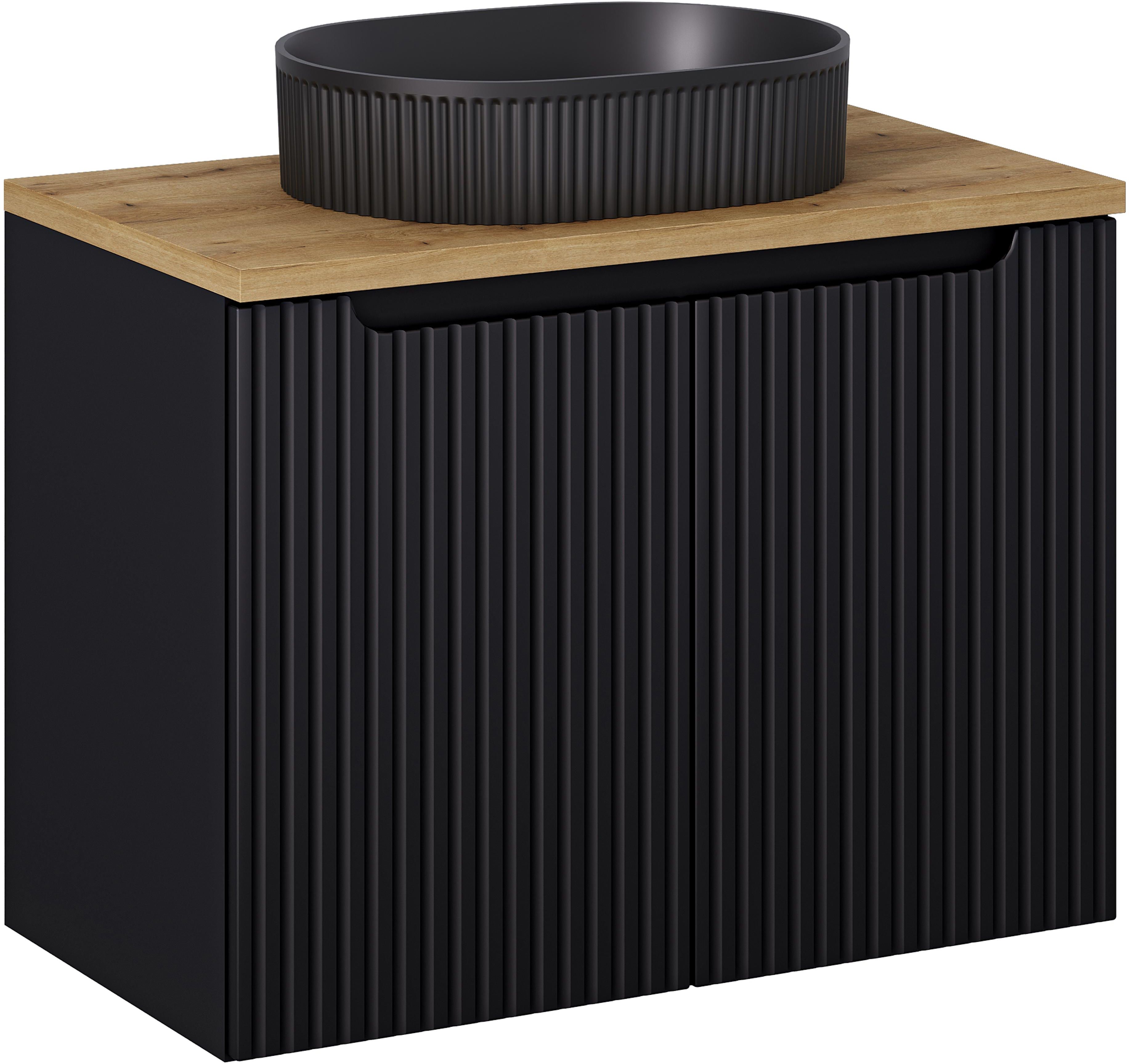Set Kabinett Comad Nova Black NOVA BLACK D2 82-80-2D, Waschbecken Comad Beyond BEYOND 5 BLACK ( E-6564 ), NOVA OAK A 89-80
