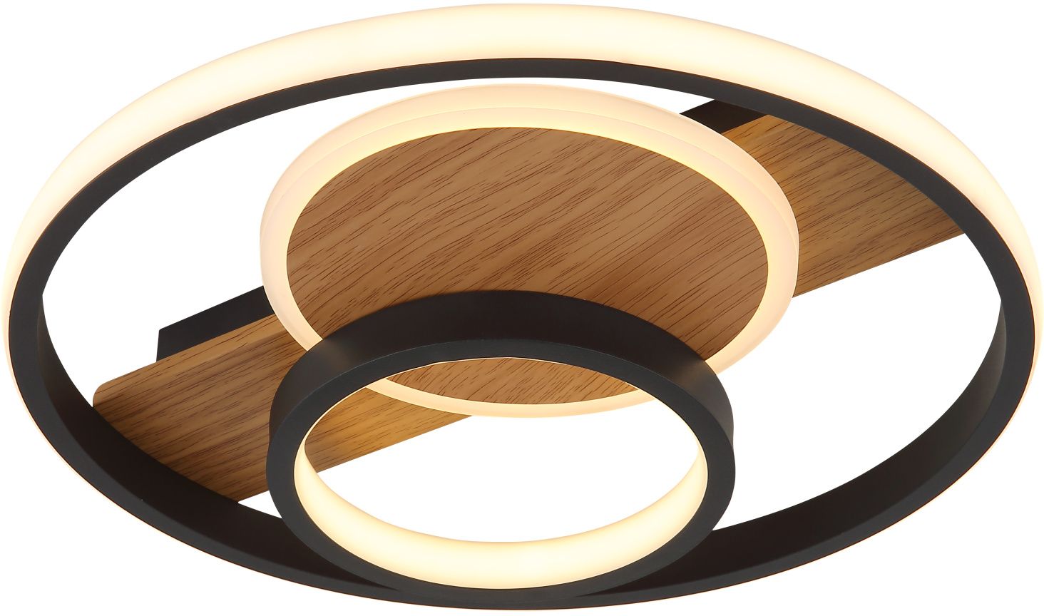 Globo Lighting Pikara Deckenlampe 1x24 W weiß-schwarz-holz 67322-24