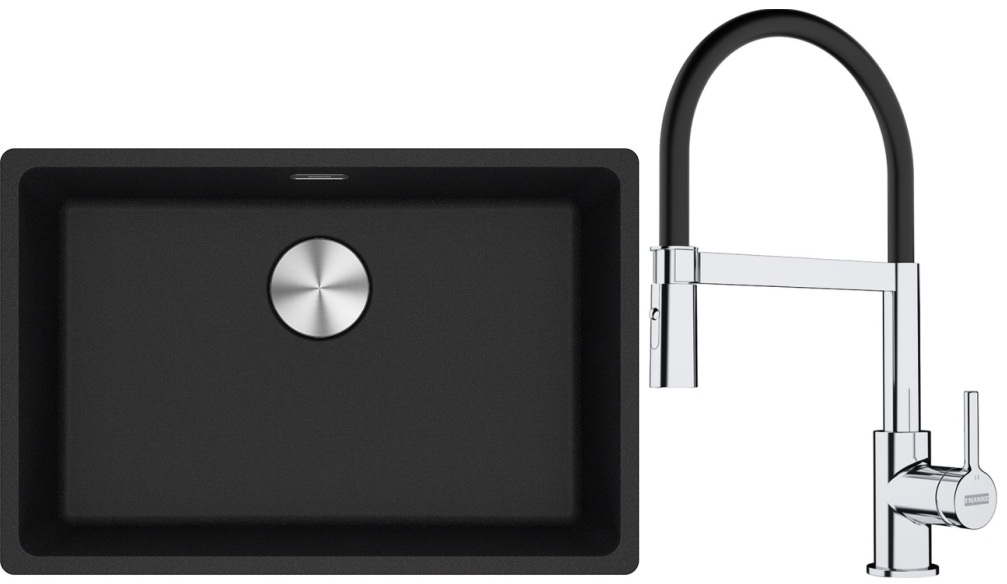Set Granitspüle Franke Maris 125.0687.257, Küchenarmatur Franke Lina 115.0626.085
