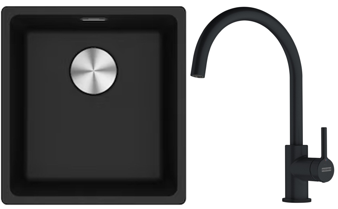 Set Granitspüle Franke Maris 125.0687.249, Küchenarmatur Franke Lina 115.0626.019