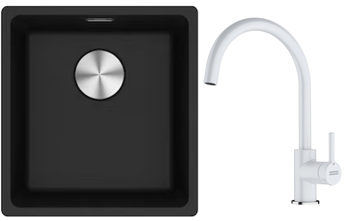 Set Granitspüle Franke Maris 125.0687.249, Küchenarmatur Franke Lina 115.0626.024