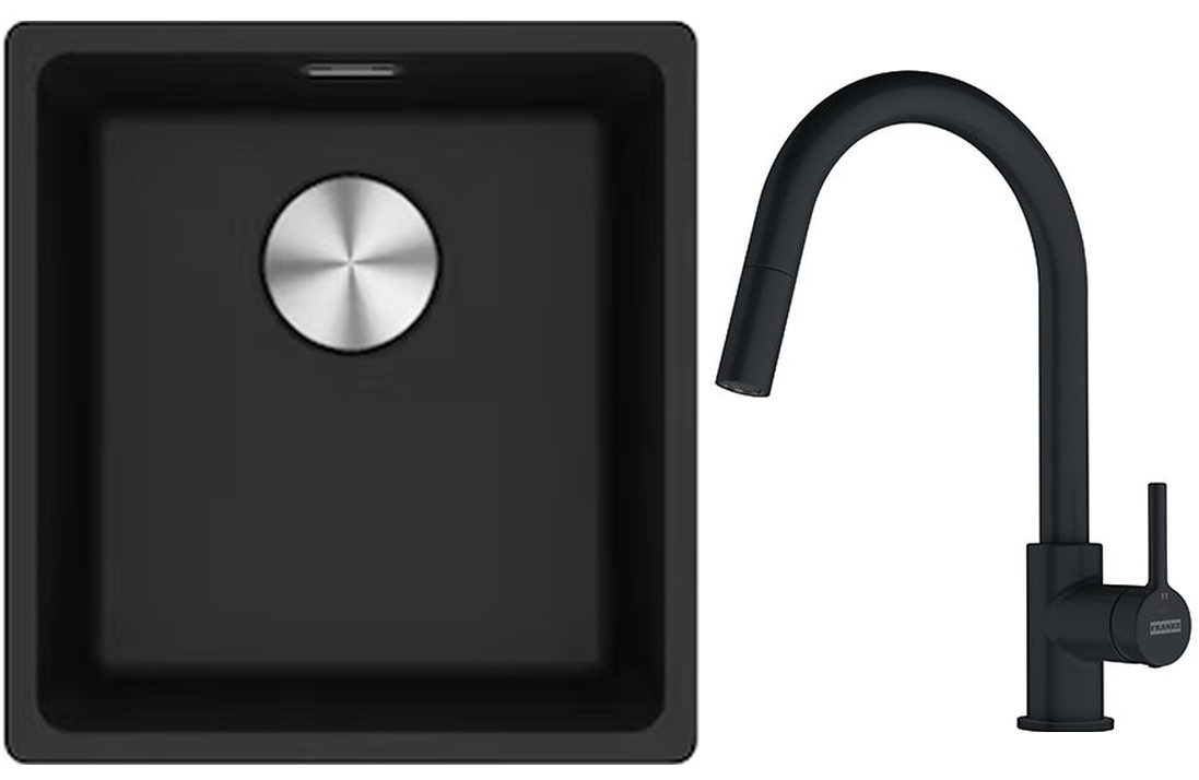 Set Granitspüle Franke Maris 125.0687.249, Küchenarmatur Franke Lina 115.0626.053