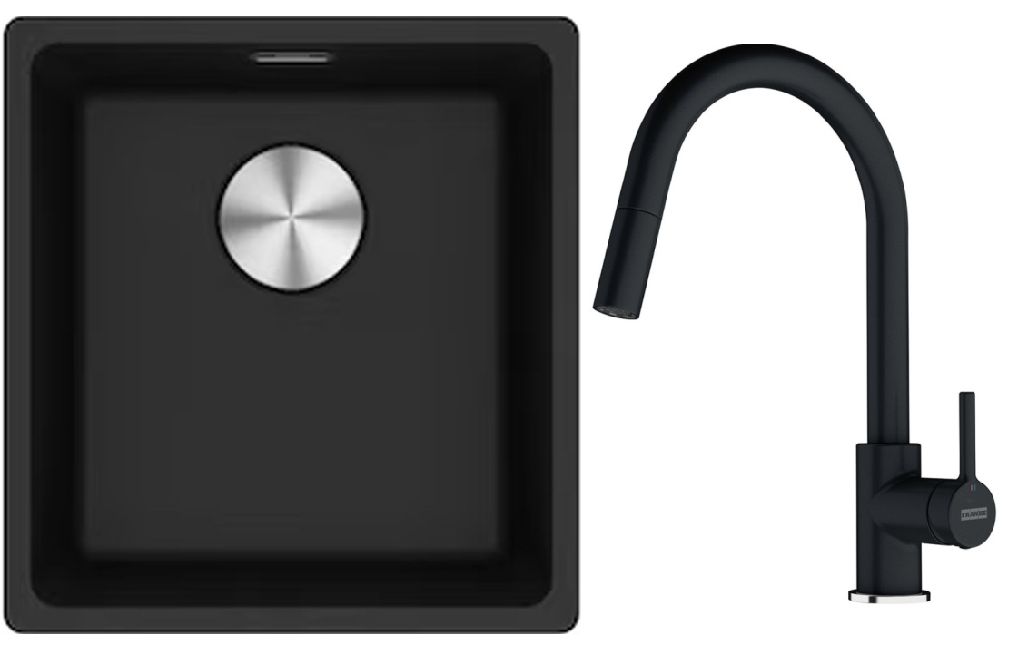 Set Granitspüle Franke Maris 125.0687.249, Küchenarmatur Franke Lina 115.0626.055