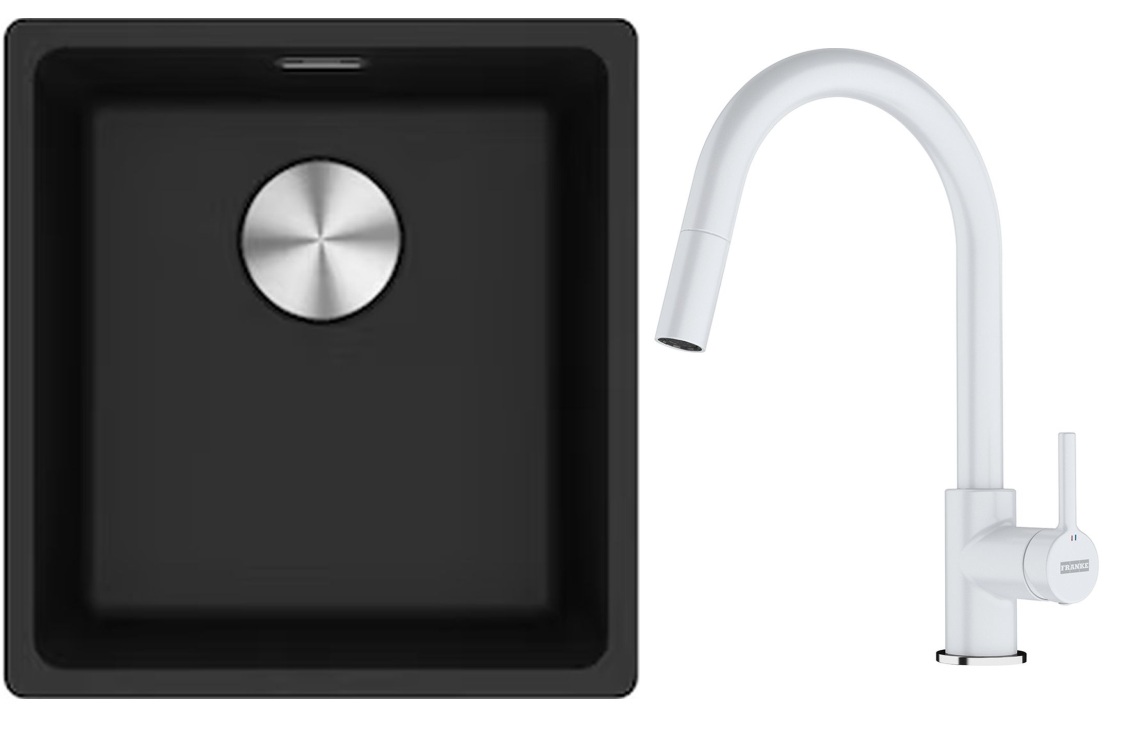 Set Granitspüle Franke Maris 125.0687.249, Küchenarmatur Franke Lina 115.0626.081