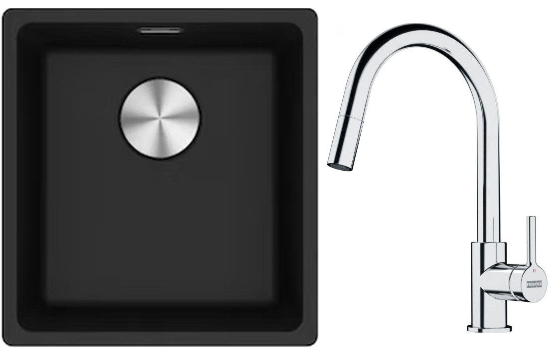 Set Granitspüle Franke Maris 125.0687.249, Küchenarmatur Franke Lina 115.0693.229
