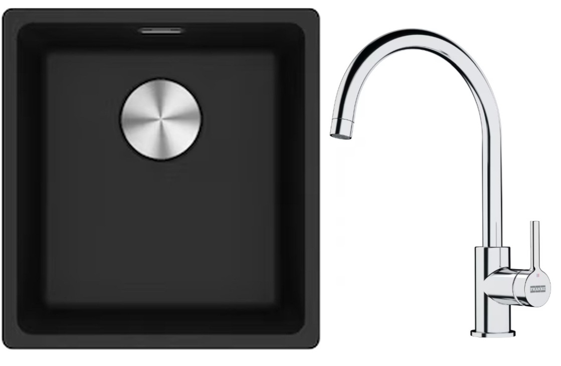 Set Granitspüle Franke Maris 125.0687.249, Küchenarmatur Franke Lina 115.0693.228