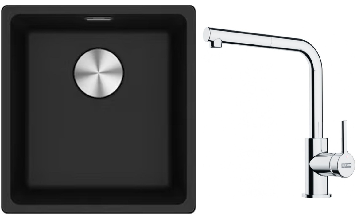 Set Granitspüle Franke Maris 125.0687.249, Küchenarmatur Franke Lina 115.0712.420