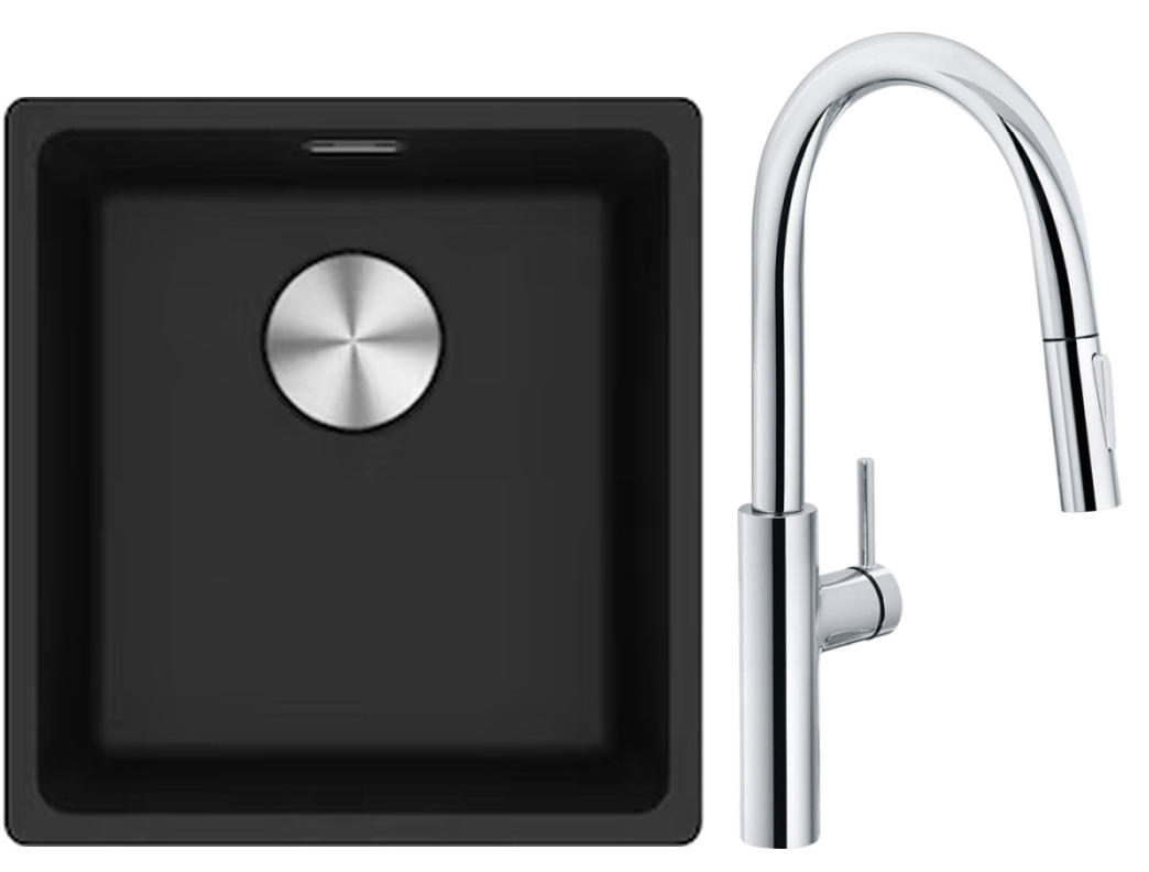 Set Küchenarmatur Franke Pescara L Slide-In 115.0538.940, Granitspüle Franke Maris 125.0687.249