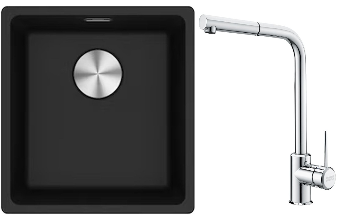 Set Granitspüle Franke Maris 125.0687.249, Küchenarmatur Franke Sirius Side 115.0668.280