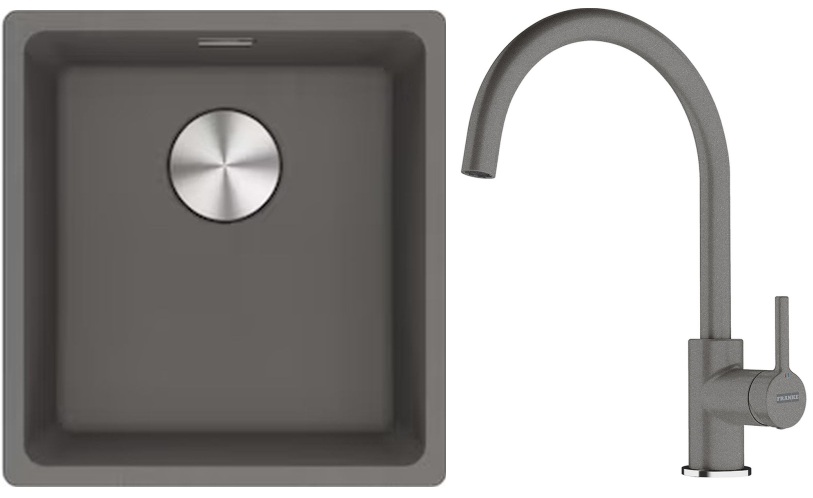 Set Granitspüle Franke Maris 125.0687.250, Küchenarmatur Franke Lina 115.0626.022