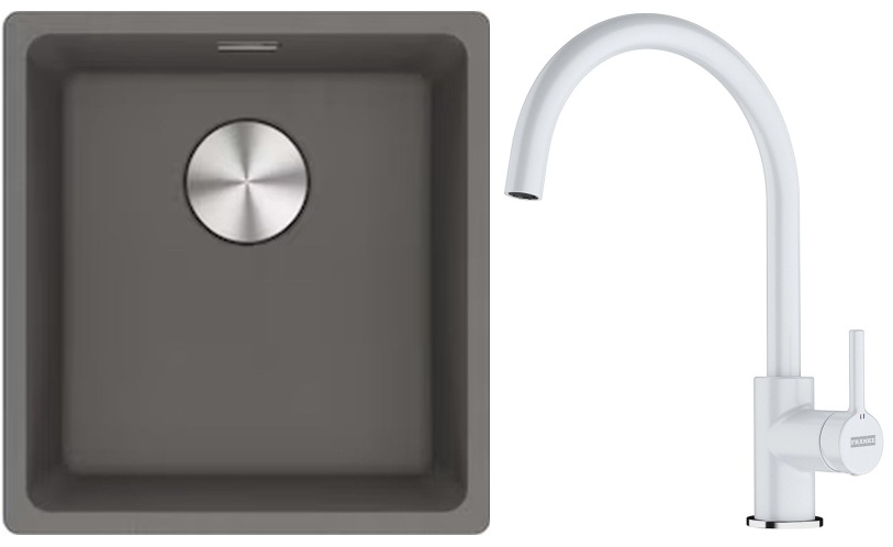 Set Granitspüle Franke Maris 125.0687.250, Küchenarmatur Franke Lina 115.0626.024