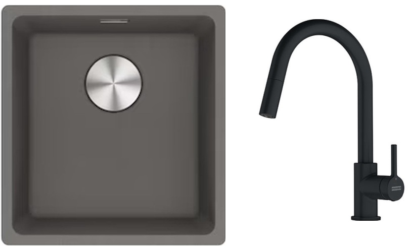Set Granitspüle Franke Maris 125.0687.250, Küchenarmatur Franke Lina 115.0626.053