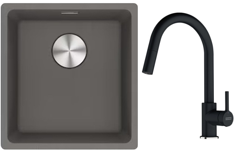 Set Granitspüle Franke Maris 125.0687.250, Küchenarmatur Franke Lina 115.0626.055