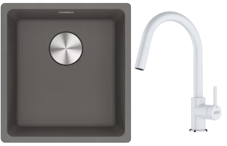 Set Granitspüle Franke Maris 125.0687.250, Küchenarmatur Franke Lina 115.0626.081