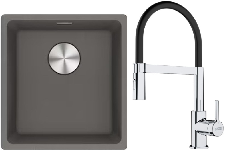Set Granitspüle Franke Maris 125.0687.250, Küchenarmatur Franke Lina 115.0626.085
