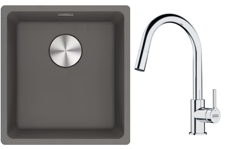 Set Granitspüle Franke Maris 125.0687.250, Küchenarmatur Franke Lina 115.0693.229