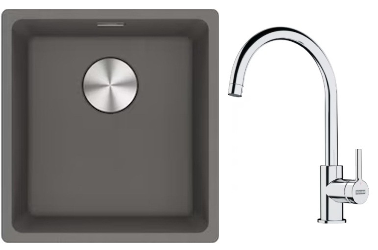 Set Granitspüle Franke Maris 125.0687.250, Küchenarmatur Franke Lina 115.0693.228