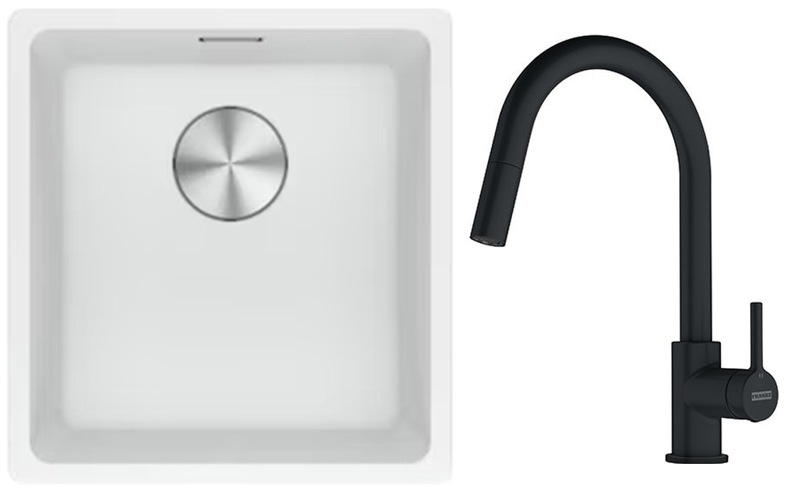 Set Granitspüle Franke Maris 125.0687.251, Küchenarmatur Franke Lina 115.0626.053