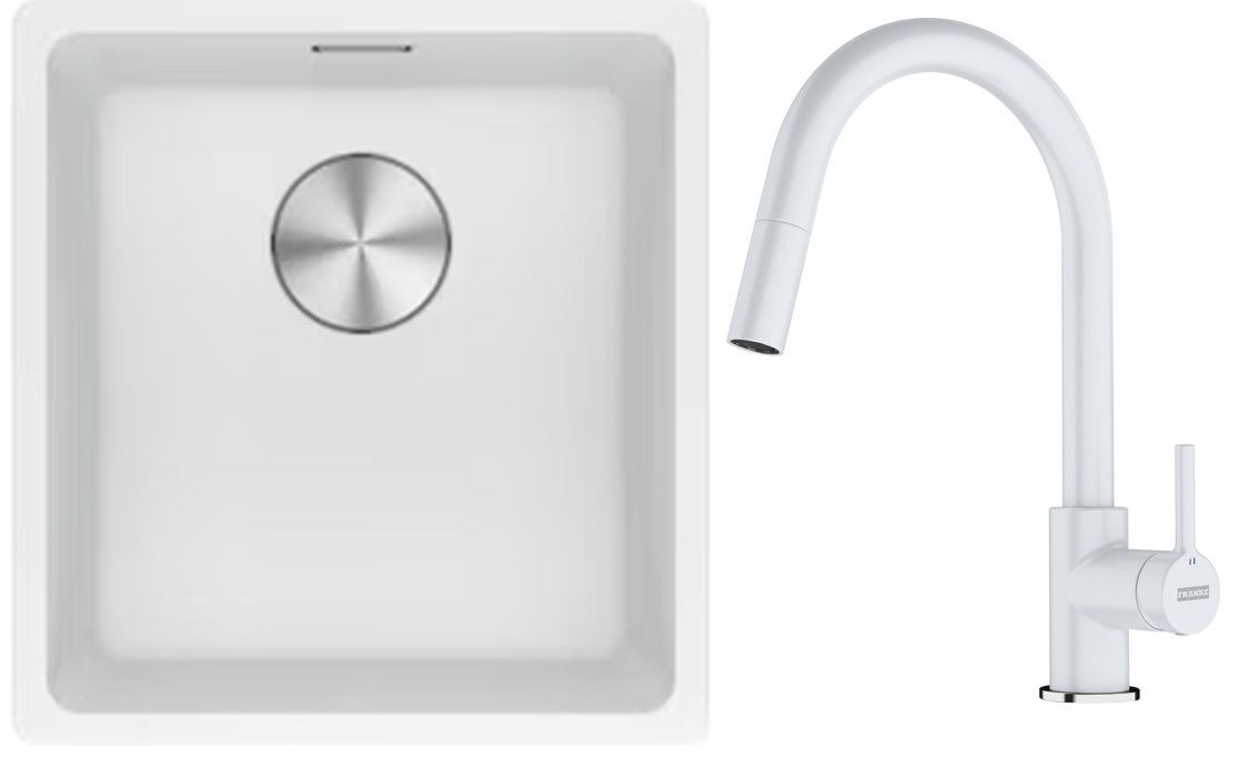 Set Granitspüle Franke Maris 125.0687.251, Küchenarmatur Franke Lina 115.0626.081