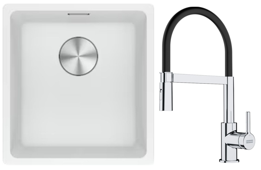 Set Granitspüle Franke Maris 125.0687.251, Küchenarmatur Franke Lina 115.0626.085