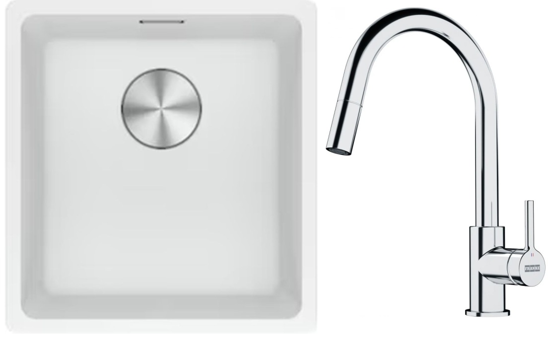 Set Granitspüle Franke Maris 125.0687.251, Küchenarmatur Franke Lina 115.0693.229
