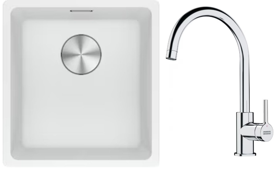 Set Granitspüle Franke Maris 125.0687.251, Küchenarmatur Franke Lina 115.0693.228