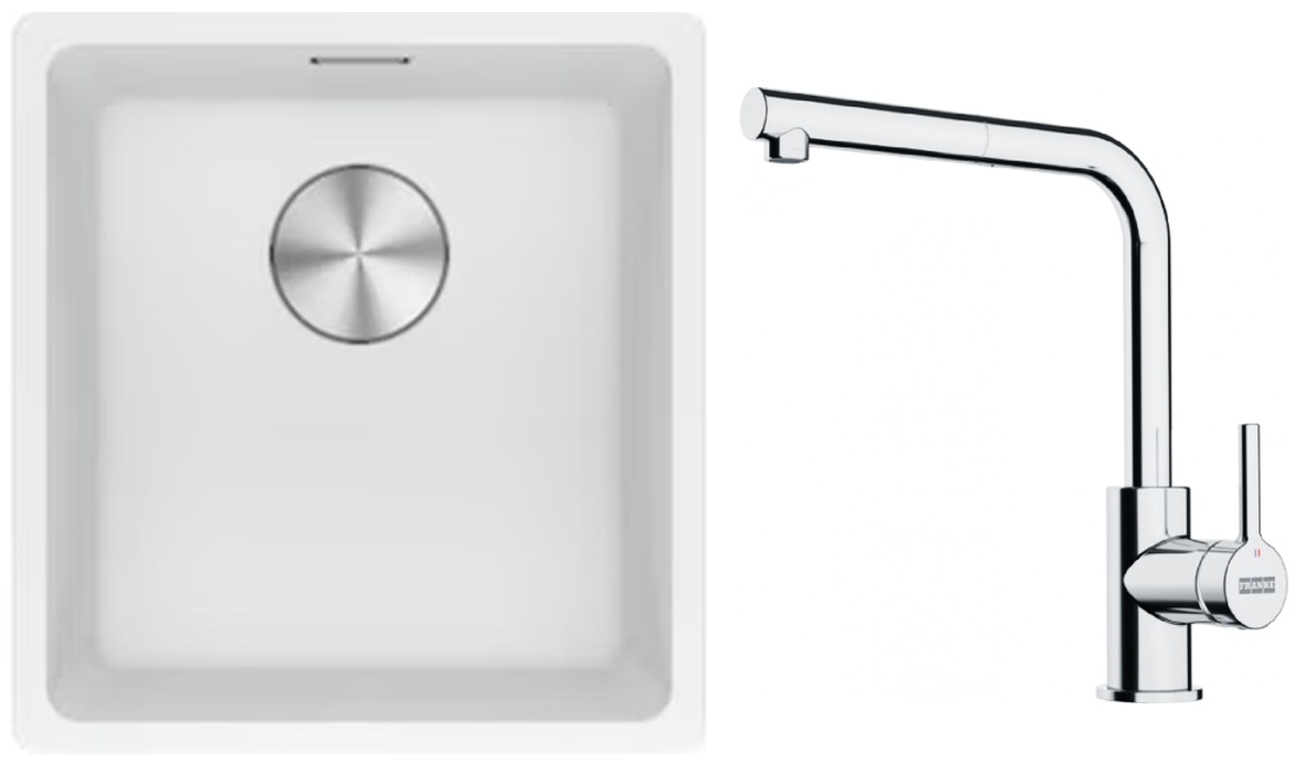 Set Granitspüle Franke Maris 125.0687.251, Küchenarmatur Franke Lina 115.0712.420