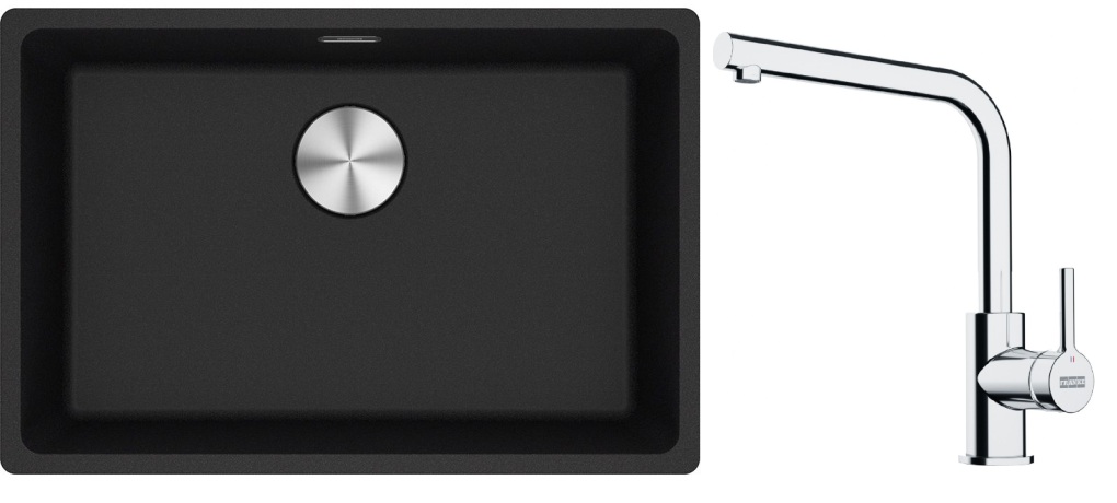Set Granitspüle Franke Maris 125.0687.257, Küchenarmatur Franke Lina 115.0693.230