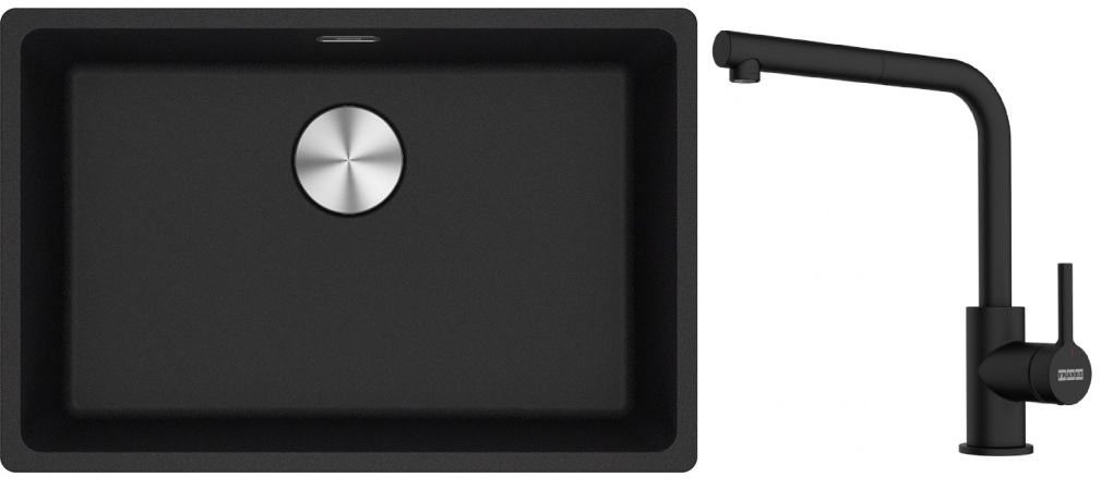 Set Granitspüle Franke Maris 125.0687.257, Küchenarmatur Franke Lina 115.0712.435